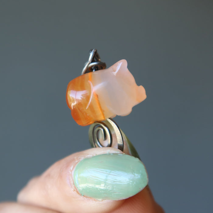 carnelian pig pendant