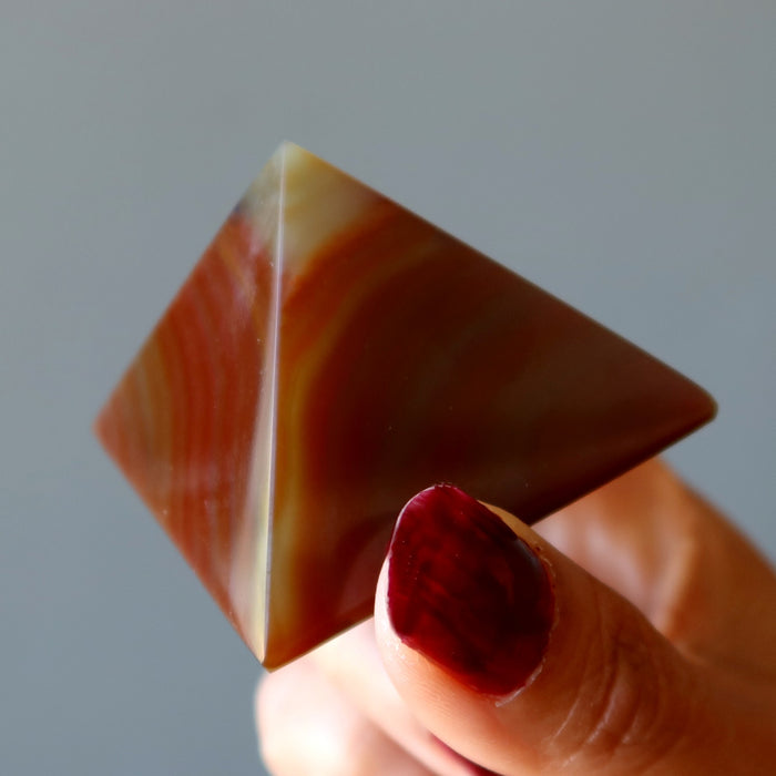 Carnelian Pyramid Orange Red Passion Stone