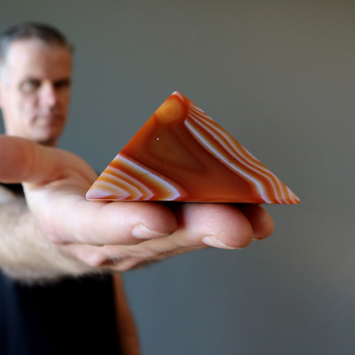 Carnelian Pyramid Orange Red Passion Stone