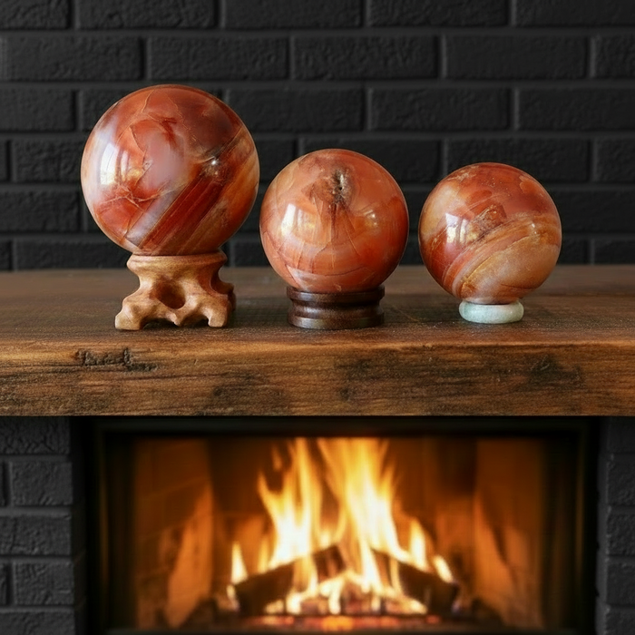 Carnelian Sphere Orange Fire Passion Crystal Ball
