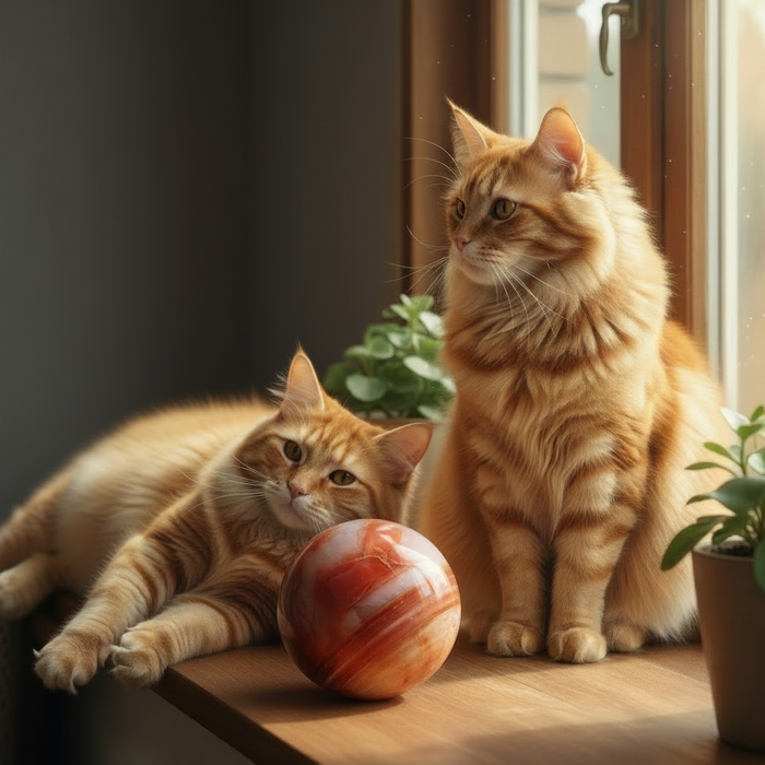 Carnelian Sphere Orange Fire Passion Crystal Ball