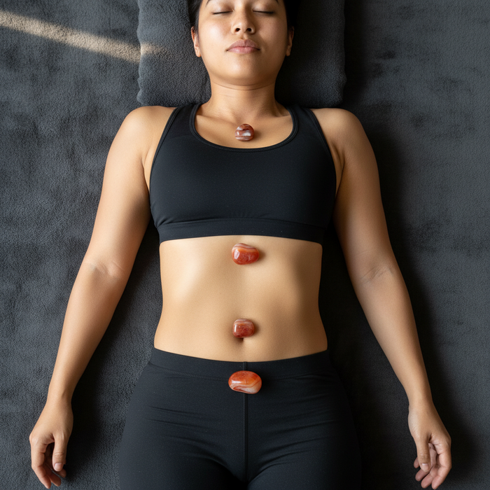 Carnelian Tumbled Stone Orange Energy Flow Crystal