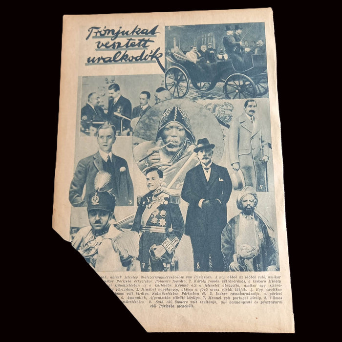 Vintage Ephemera 1930 Female Portrait by Mihalovits & Exiled Monarchs Partial Page