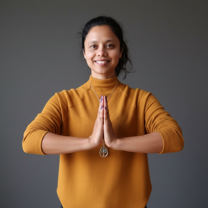 Chakra Pendant Tree of Life Rainbow 7 Stones Silver