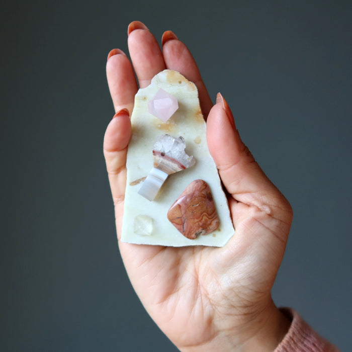 Chakra Plate Soul Energizer Stones for Crystal Healing Layout