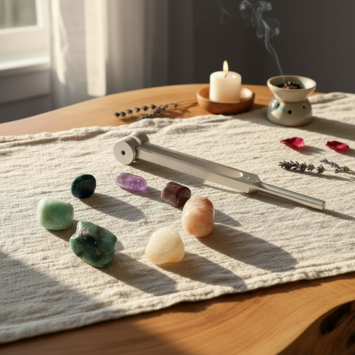 Chakra Set 7 Stones and Tuning Fork Vibrational Healing