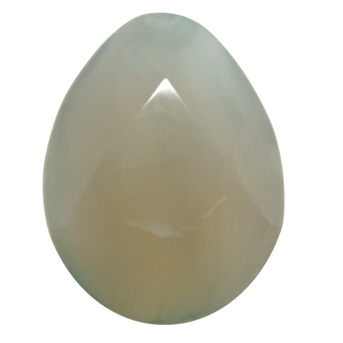 Chalcedony Grid Crystal Faceted Pear Layout Gem