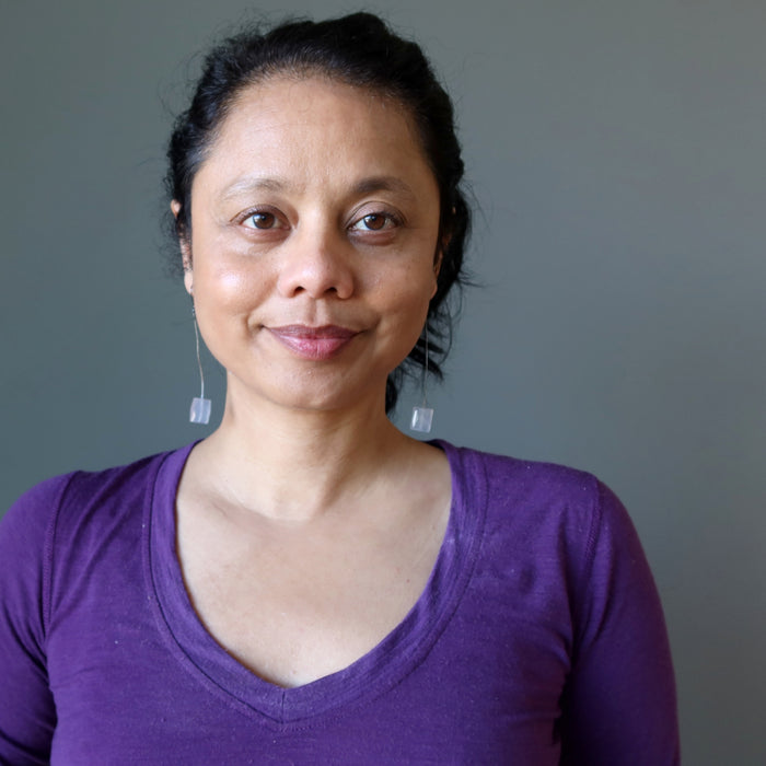 Chalcedony Earrings Divine Waves Blue Faceted Gemstone