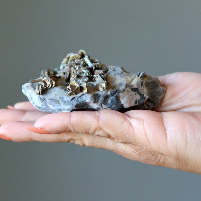 Chalcopyrite Cluster High-Powered Stone Golden Luster