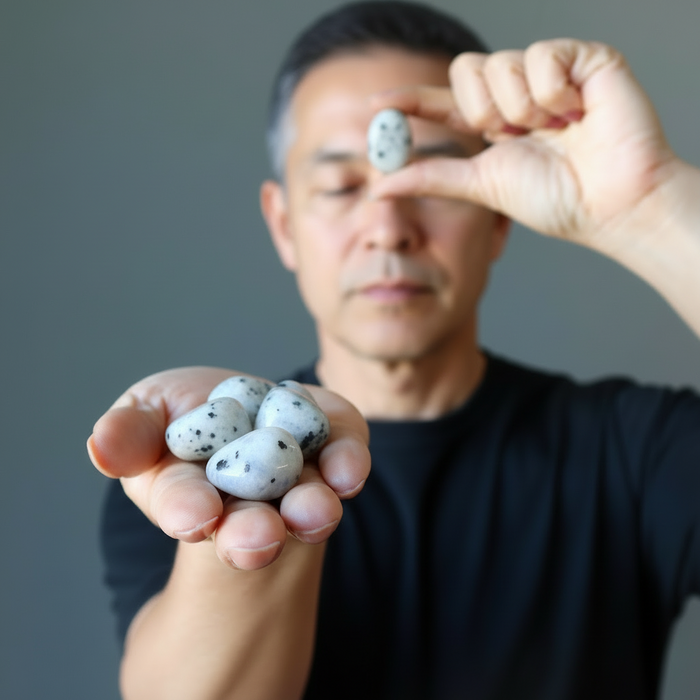 Chalcopyrite Tumbled Stone Pyrite Snow Quartz