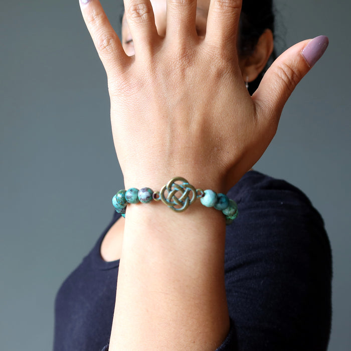 chrysocolla celtic cross bracelet