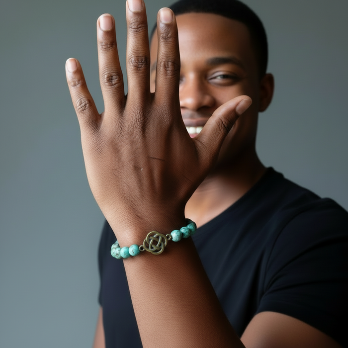 Chrysocolla Bracelet Celtic Cross Connection