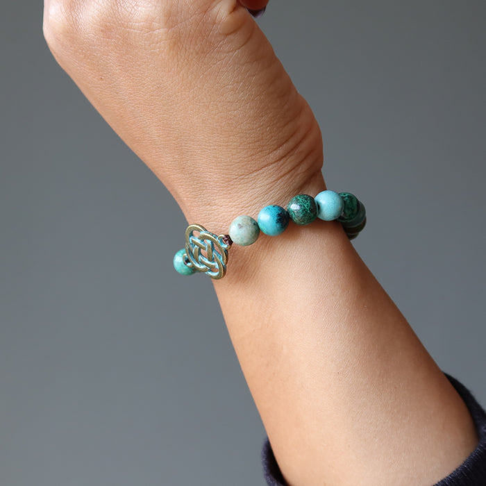 chrysocolla celtic cross bracelet