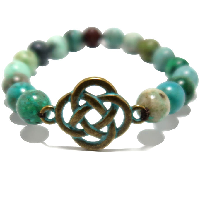 chrysocolla celtic cross bracelet