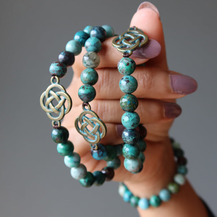 chrysocolla celtic cross bracelets