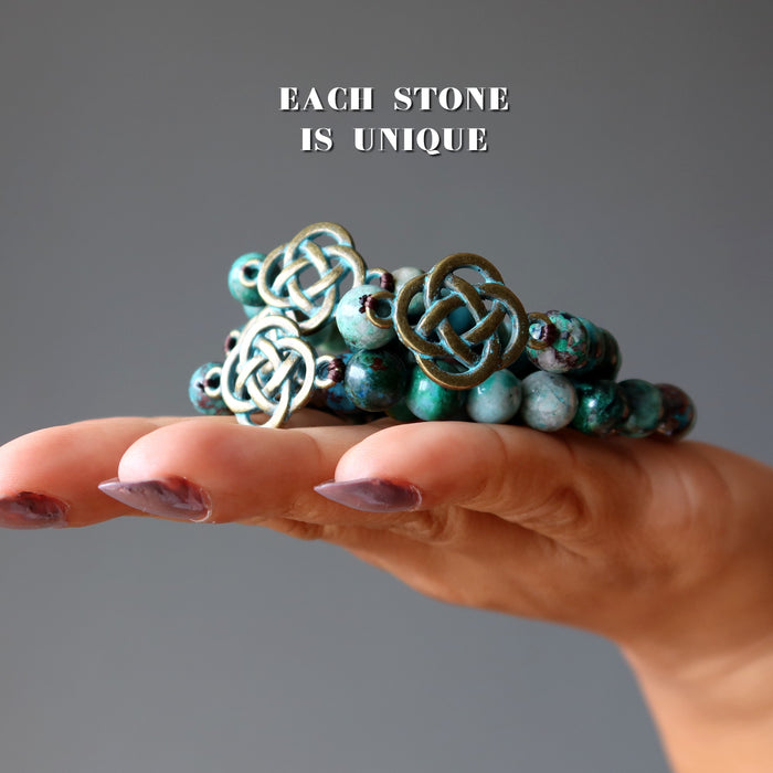 chrysocolla celtic cross bracelet