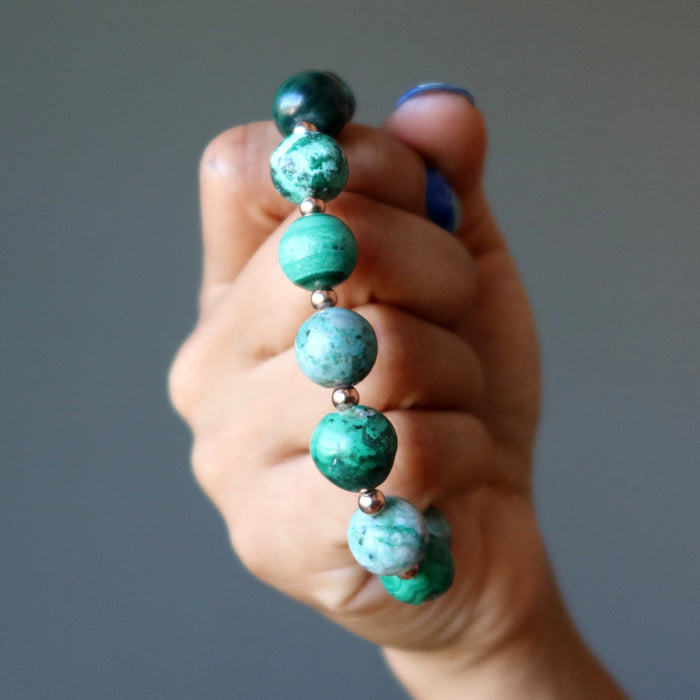 chrysocolla and malachite bracelet