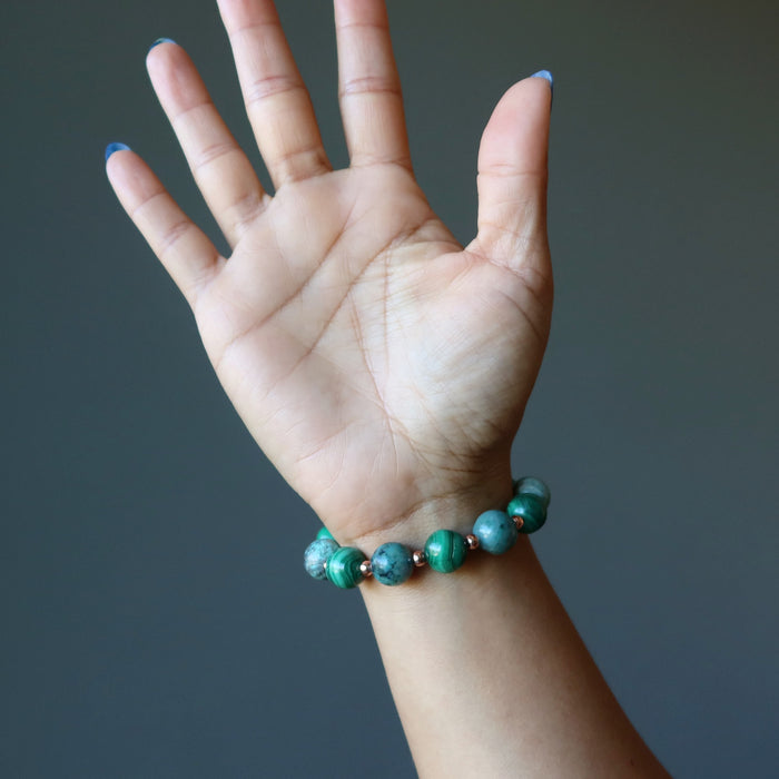 chrysocolla and malachite bracelet