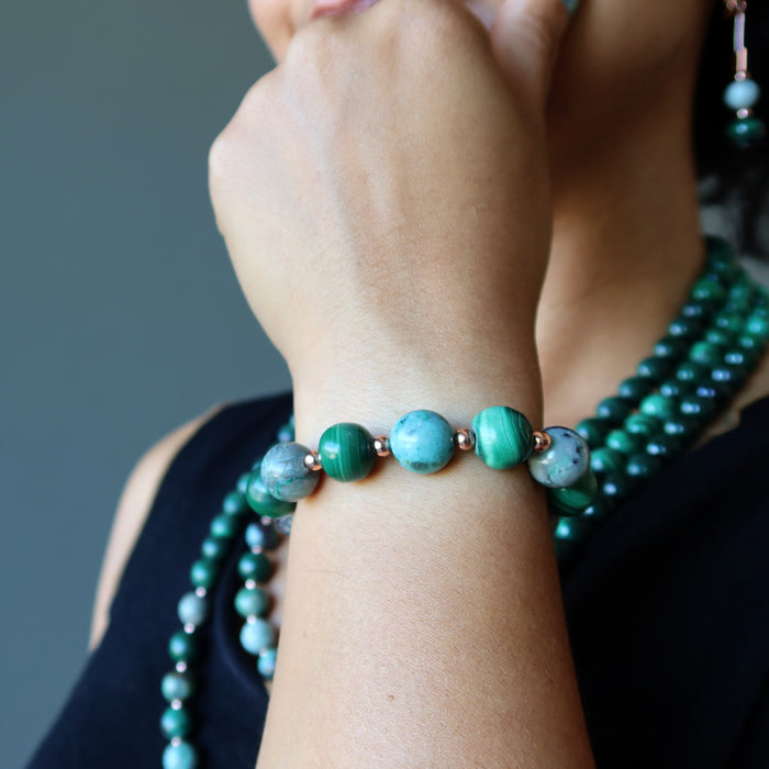 chrysocolla and malachite bracelet