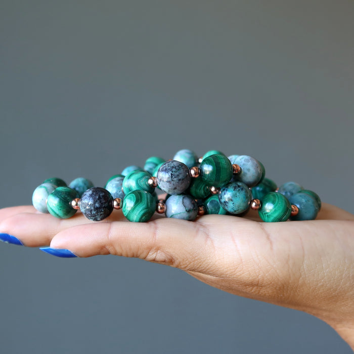 chrysocolla and malachite bracelets 