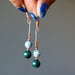 chrysocolla malachite copper earrings