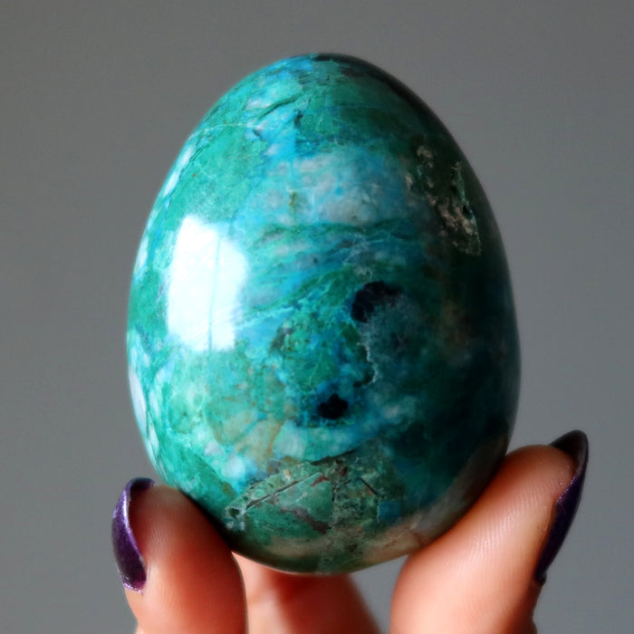 Chrysocolla Egg Blue Green Wounded Warrior Crystal