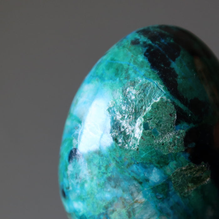 Chrysocolla Egg Blue Green Wounded Warrior Crystal