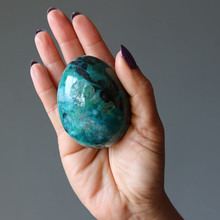 Chrysocolla Egg Blue Green Wounded Warrior Crystal