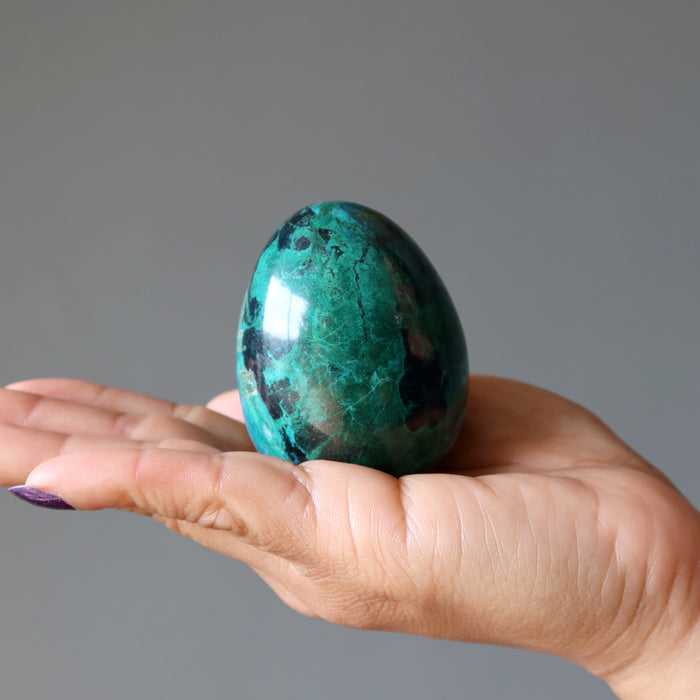 Chrysocolla Egg Blue Green Wounded Warrior Crystal