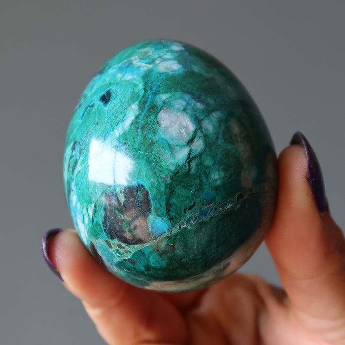 Chrysocolla Egg Blue Green Wounded Warrior Crystal
