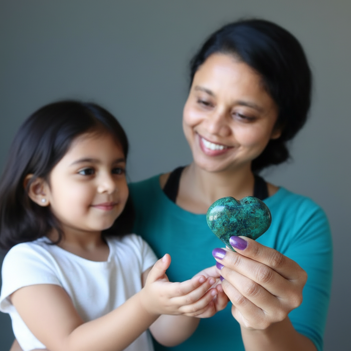 Chrysocolla Heart Forget Me Not Love Crystal