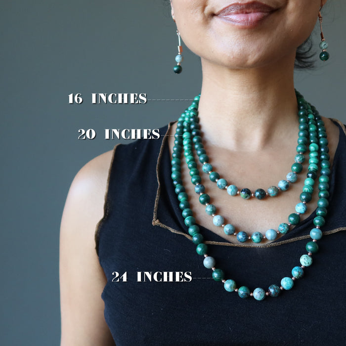 layer of chrysocolla malachite necklaces