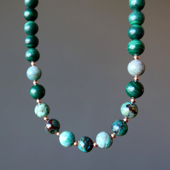 chrysocolla malachite necklace
