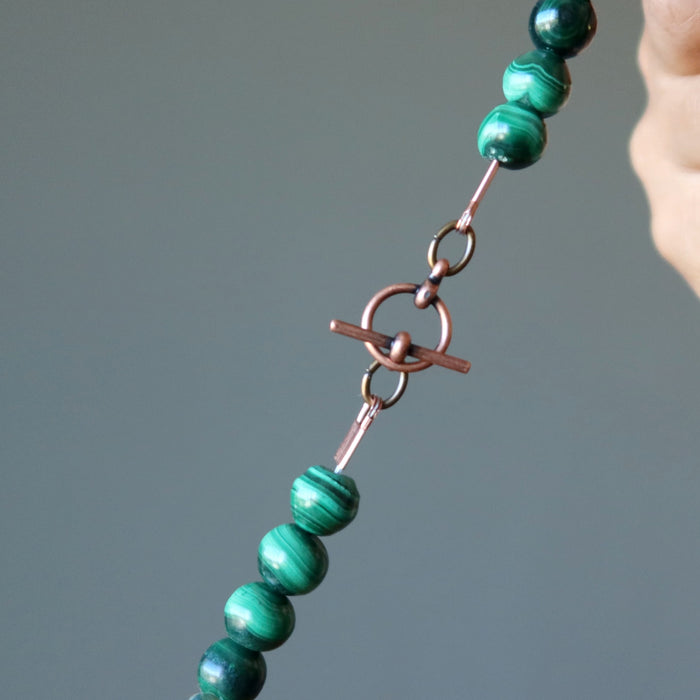 chrysocolla malachite necklace toggle clasp