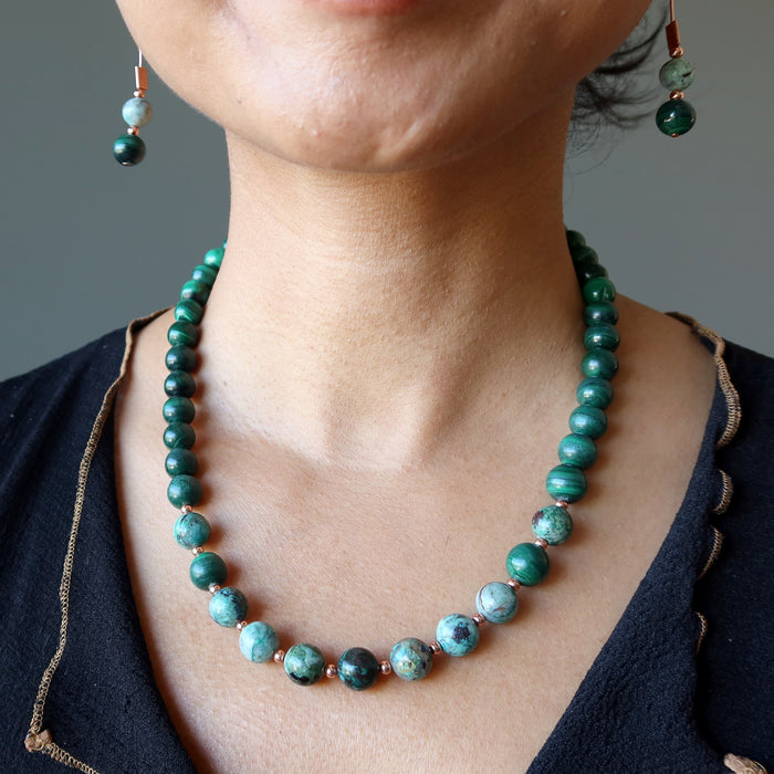 chrysocolla malachite necklace