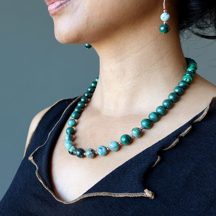 chrysocolla malachite necklace