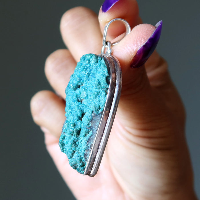 raw chrysocolla pendant
