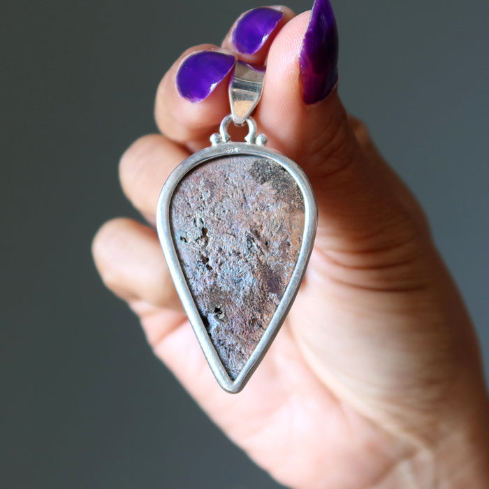 back of raw chrysocolla pendant