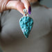 raw chrysocolla pendant