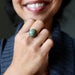 chrysocolla oval ring in gunmetal