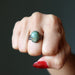 chrysocolla oval ring in gunmetal