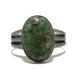 chrysocolla oval ring in gunmetal