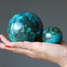chrysocolla spheres in different sizes