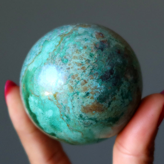 Chrysocolla Sphere Earth Connection Blue Green Crystal Ball