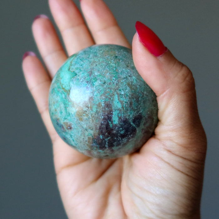 Chrysocolla Sphere Earth Connection Blue Green Crystal Ball