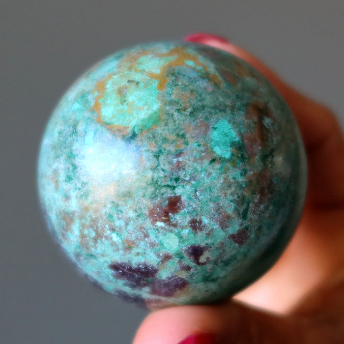 Chrysocolla Sphere Earth Connection Blue Green Crystal Ball