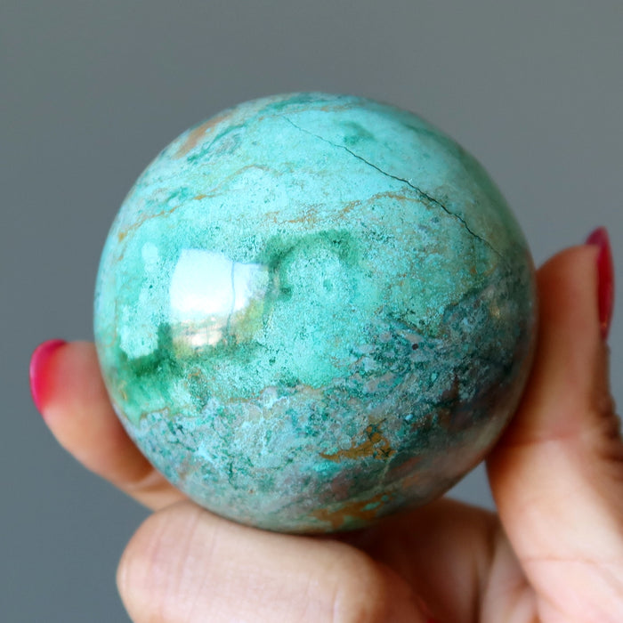 Chrysocolla Sphere Earth Connection Blue Green Crystal Ball