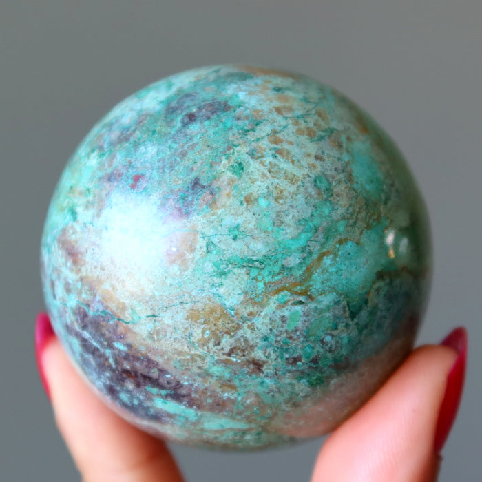 Chrysocolla Sphere Earth Connection Blue Green Crystal Ball