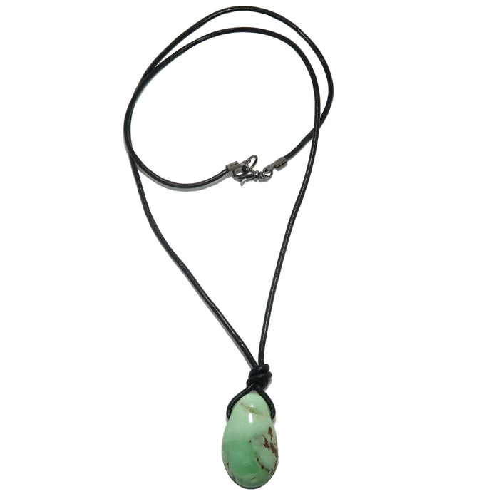 chrysoprase leather necklace
