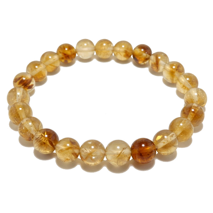 Citrine Bracelet Round Yellow Abundance Mindset